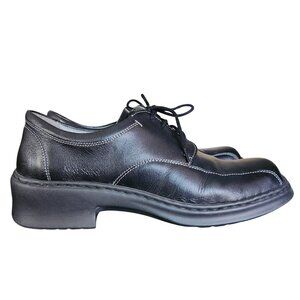 Josef Seibel European Comfort Leather Block Heel Lace Women Shoes Size 8 Black